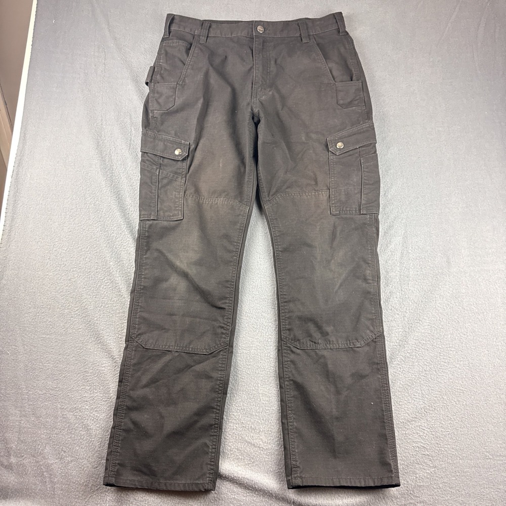 Carhartt Cargo Pants Men's 34x32 Black Rugged Flex Ripstop Relaxed Fit BN5461-M